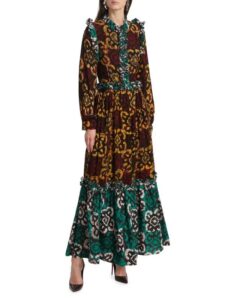 Image of sale on Bidemi Hand-dyed Ruffle Maxi Dress