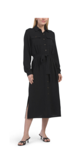 Image of sale on Long Sleeve Collared Button Down Shirt Dress