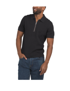 Image of sale on Short Sleeve Knitted Zip Polo