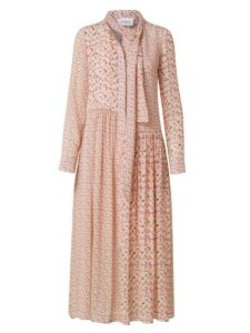 Image of sale on Printed Tie-neck Midi-dress