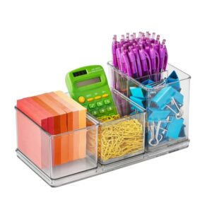 Image of sale on The Home Edit 4 Piece Office Desktop Edit, Clear Plastic Storage System