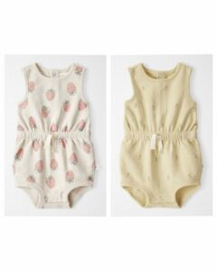Image of sale on Baby Organic Cotton Pineapple-print Romper