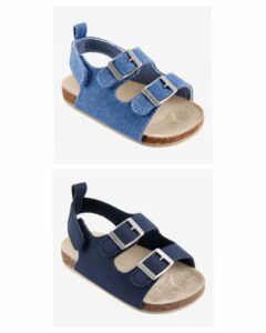 Image of sale on Baby Buckle Faux Cork Sandals – Navy