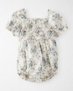 Image of sale on Baby Floral-print Linen Bubble Made with Organic Cotton