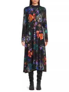 Image of sale on The Janie Floral Mockneck Midi-dress