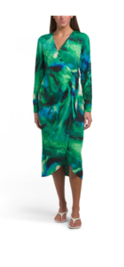 Image of sale on Long Sleeve V-neck Midi Dress