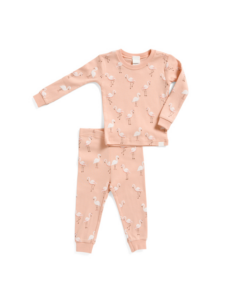 Image of sale on Girls 2pc Flamingo Printed Pajama Set 12-24m
