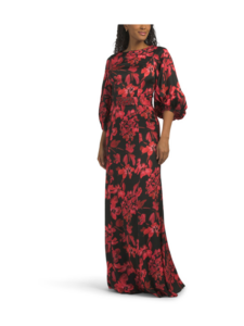 Image of sale on Blouson Sleeve Floral Gown