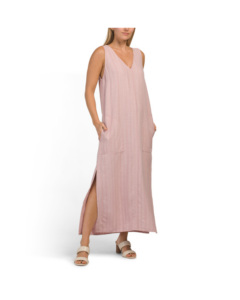 Image of sale on Linen Blend Loretta Striped Maxi Dress