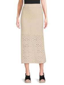 Image of sale on Berry Crochet Cotton Midi-skirt