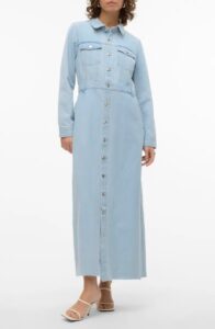 Image of sale on Molly Long Sleeve Denim Maxi Shirtdress