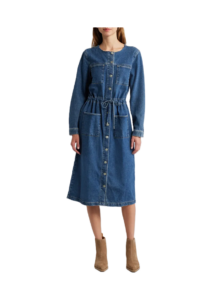 Image of sale on Elysian Long Sleeve Denim Midi Shirtdress