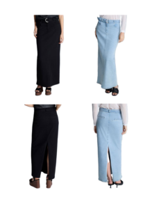 Image of sale on Women’s Belted Denim Maxi Skirt