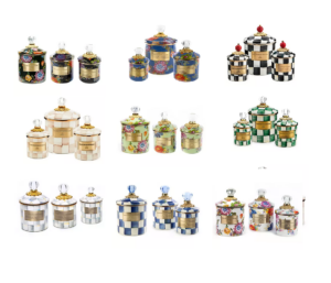 Image of sale on Mackenzie- Childs Set of 3 Small Canisters