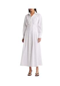 Image of sale on Nipped Long Sleeve Twill Maxi Dress