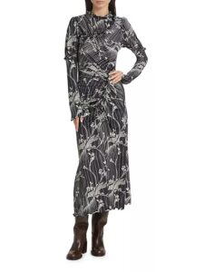 Image of sale on Floral Long-sleeve Maxi Dress