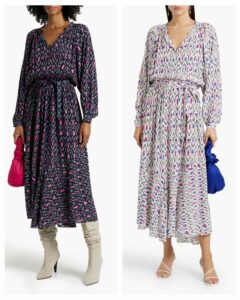 Image of sale on Arbela Printed Crepe Midi Dress