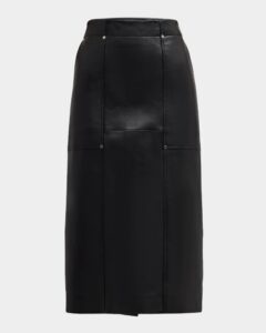 Image of sale on Gwen Leather Midi Skirt