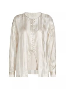 Image of sale on Idina Silk Check Jacquard Blouse