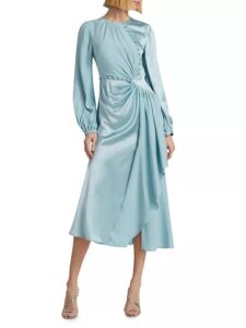 Image of sale on Buttoned-waist Silk Cocktail Dress