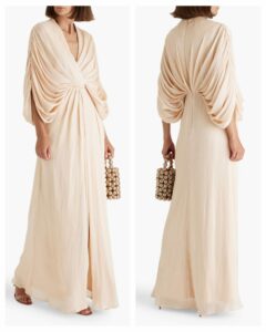 Image of sale on Draped Metallic Georgette Gown