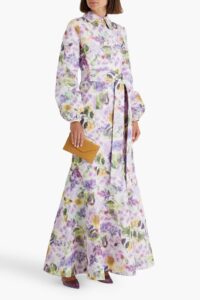Image of sale on Floral-print Taffeta Maxi Dress