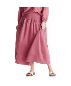 Image of sale on Women's Drop Waist Pleated Sheer Midi Skirt