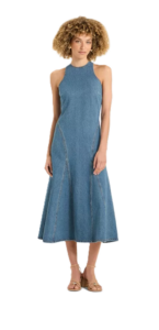 Image of sale on Women's Racerback Denim Midi A-line Dress