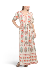 Image of sale on Short Sleeve Floral Maxi Dress