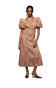 Image of sale on Nammu Puff-sleeve Midi Dress