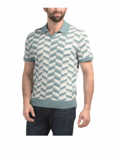Image of sale on Short Sleeve Chevron Johnny Collar Shirt