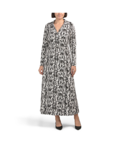 Image of sale on Long Sleeve Classic Collar Neck Maxi Dress