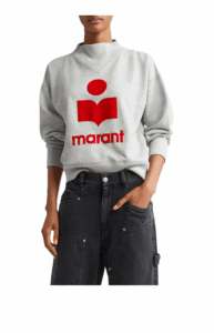 Image of sale on Moby Mock Neck Logo Graphic Sweatshirt