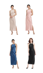 Image of sale on Women's Satin Halter Maxi Slip Dress