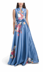 Image of sale on Sleeveless Floral Mikado Gown