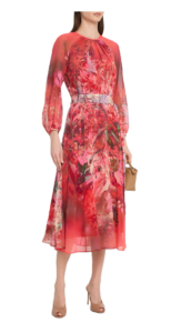 Image of sale on Floral-print Chiffon Midi Dress
