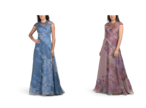 Image of sale on Short Sleeve Floral Organza Gown