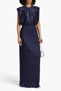 Image of sale on Metallic Plissé-jersey Gown
