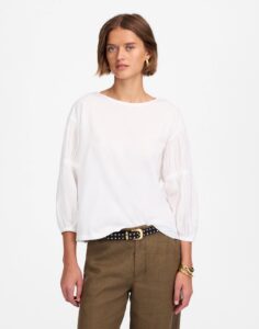 Image of sale on Puff-sleeve Drop-shoulder Knit Top