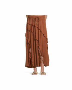 Image of sale on ​ruffled Drawstring Maxi Skirt
