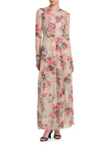 Image of sale on Floral Tulle Fit & Flare Maxi Dress
