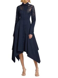 Image of sale on Stretch-cotton Cut-out Handkerchief Shirtdress