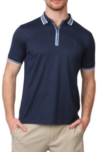 Image of sale on Solid Perforated Performance Quarter Zip Polo