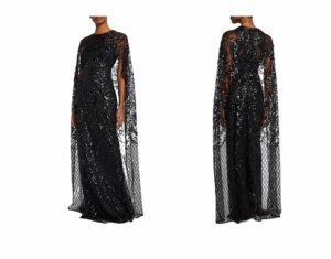 Image of sale on Sequin Cape Column Gown