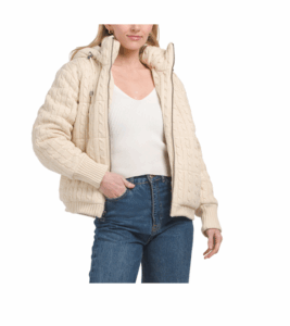 Image of sale on Missy Cable Knit Puffer Jacket