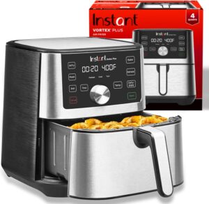 Image of sale on Instant Pot Vortex Plus 4qt Air Fryer, Custom Program Options, 6-in-1 Functions Crisps, Broils, Roasts, Dehydrates, Bakes, Reheats, 100+ In-app Recipe