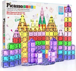 Image of sale on Picassotiles 80pc Mini Travel Size Magnetic Tiles Building Blocks Construction Build Stem Learning on the Go Vacation Toy Set Birthday Gifting Classro