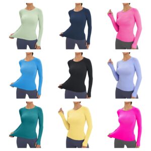 Image of sale on Mathcat Workout Shirts for Women Long-sleeved Athletic Shirt Running Breathable Seamless Yoga Tops