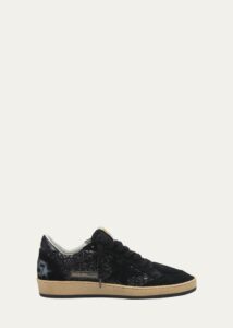 Image of sale on Ball Star Glitter and Suede Low-top Sneakers