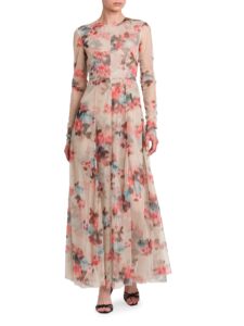 Image of sale on Floral Tulle Fit & Flare Maxi Dress